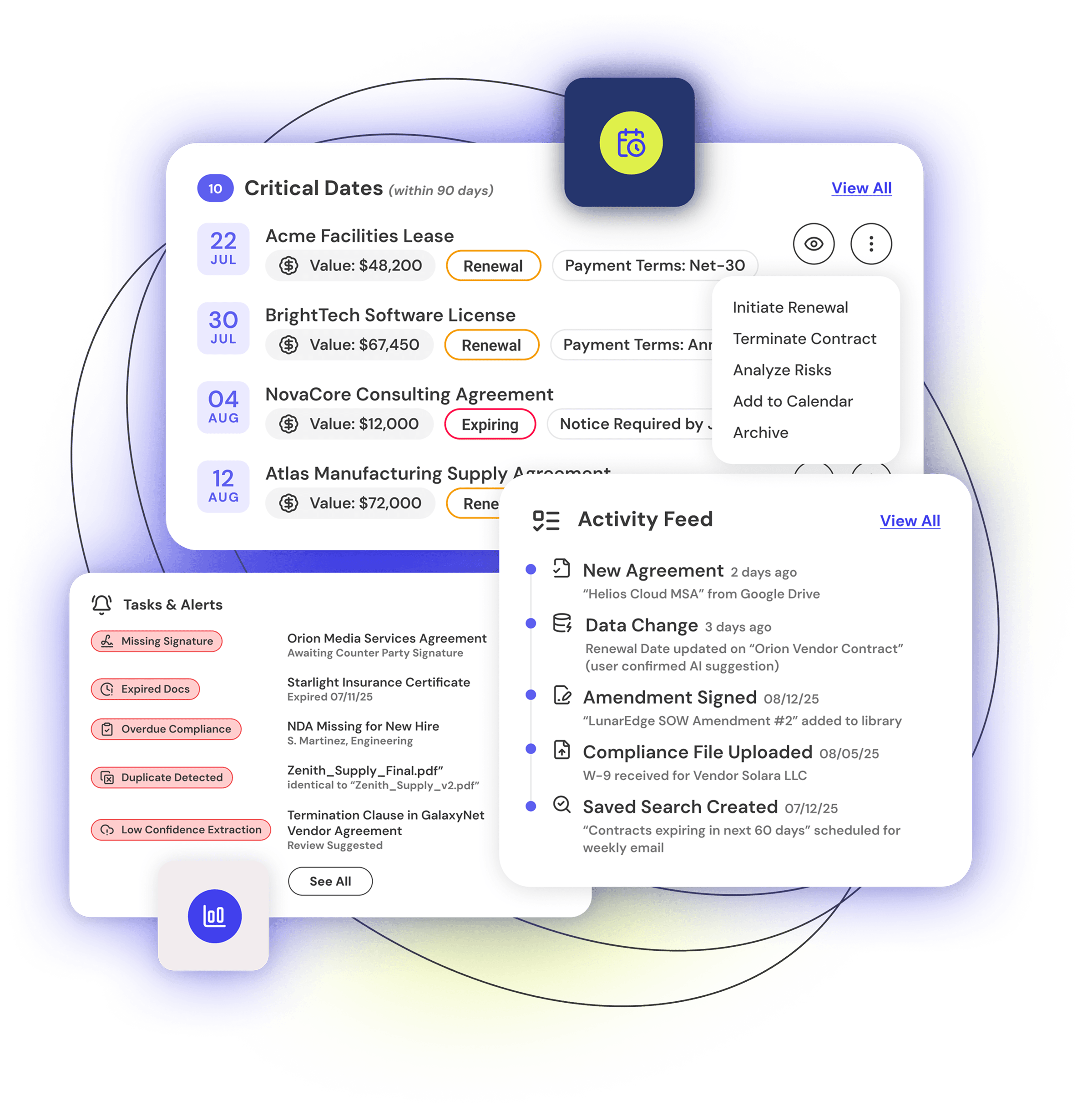Dashboard deadlines preview